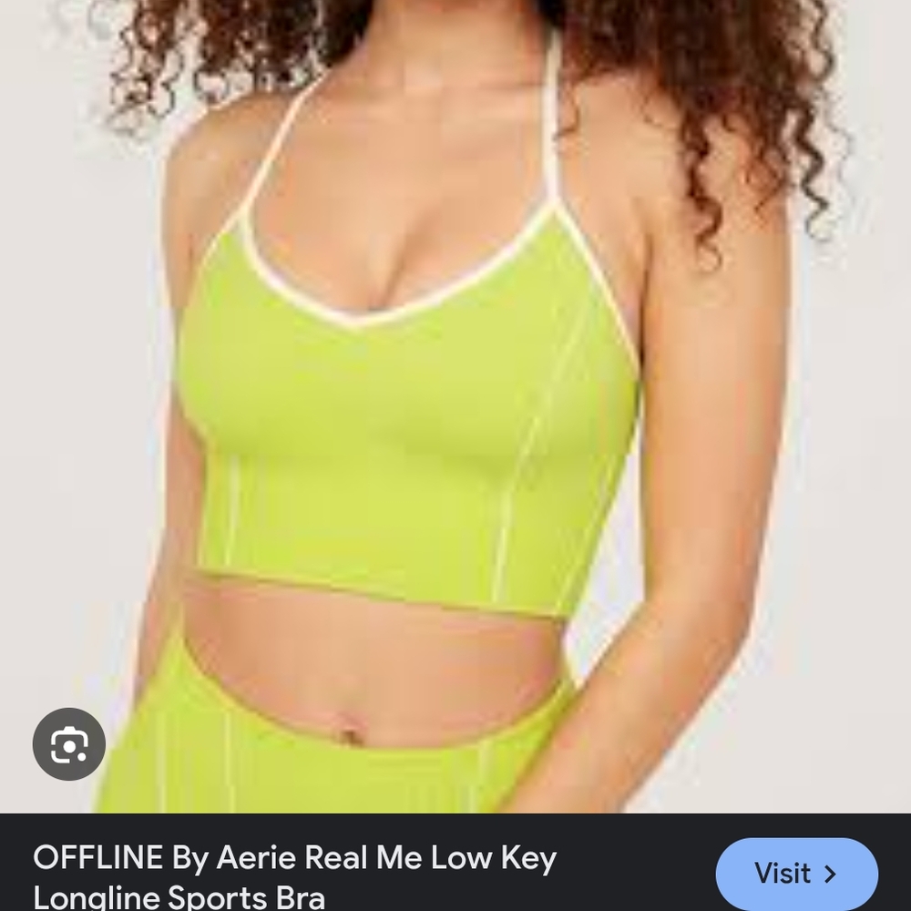 Aerie Lime Green Longline Sports Bra